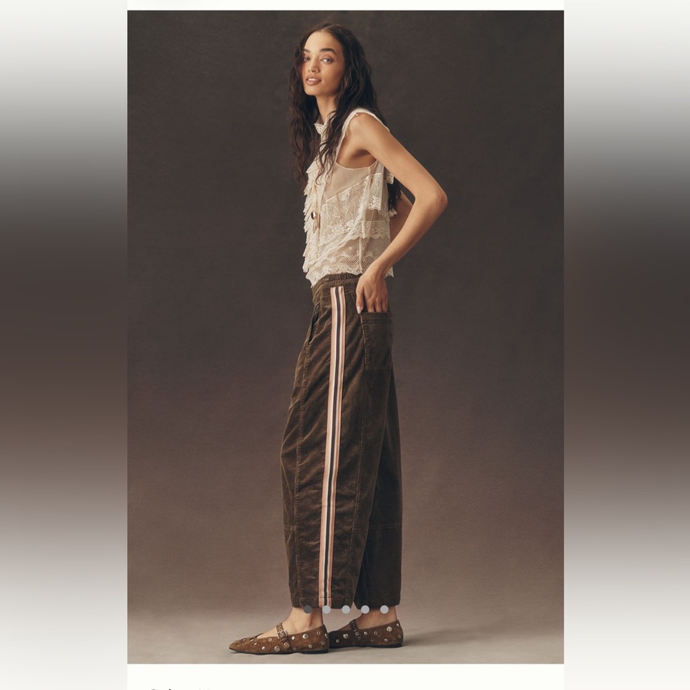 The Izzie Relaxed Pull On Barrel Pants by Pilcro Corduroy Edition